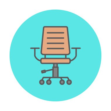 Ofis koltuğu. Web simgesi basit illüstrasyon