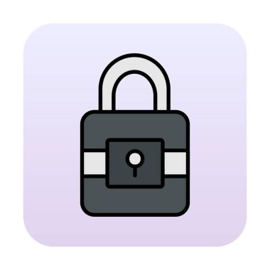 Beyaz arkaplanda asma kilit vektör çizimi