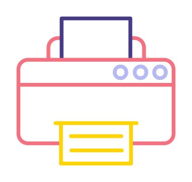 yazıcı simgesi web basit illüstrasyon