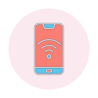 Akıllı telefon kablosuz interneti. Web simgesi basit illüstrasyon