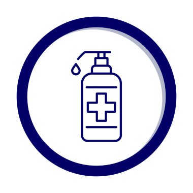 Bir dezenfektan şişesinin basit bir çizimi