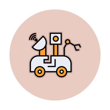 Ay Gezgini simgesi, vektör illüstrasyonu