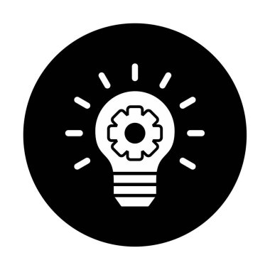 Fikir ampul ikonu vektör illüstrasyonu             