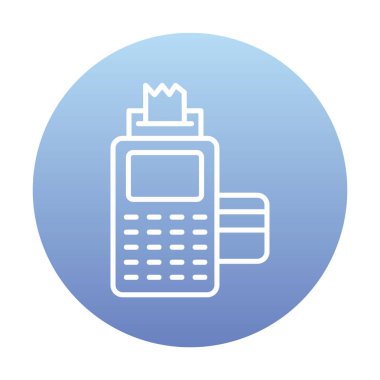 Kart okuyucu ve banka kartı, vektör illüstrasyonu