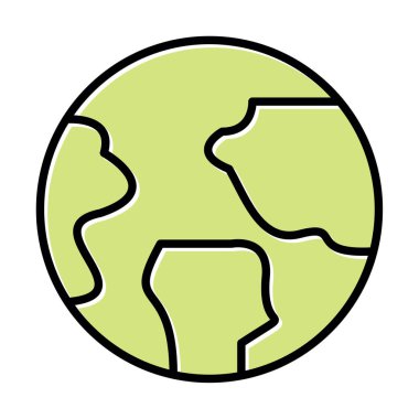 Dünya küresel ikonunun vektör illüstrasyonu