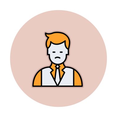 Basit Restoran Yöneticisi simgesi, vektör illüstrasyonu