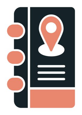 Soyut arkaplan vektöründe adres defteri simgesi izole edildi