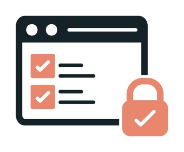 Basit güvenli veri simgesi, vektör illüstrasyonu