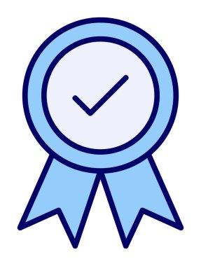 Onaylanmış madalya simgesi, vektör illüstrasyonu.