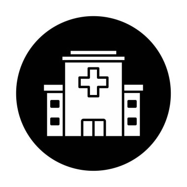 Hastane düz vektör illüstrasyon simgesi