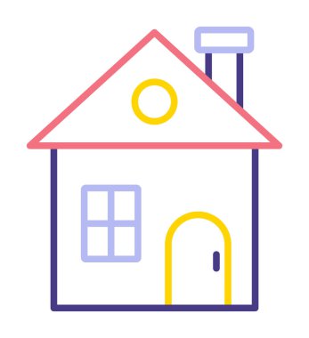 Eve. Web simgesi basit illüstrasyon