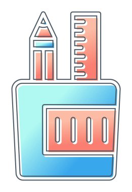 Kırtasiye web simgesi beyaz arkaplanda izole edildi