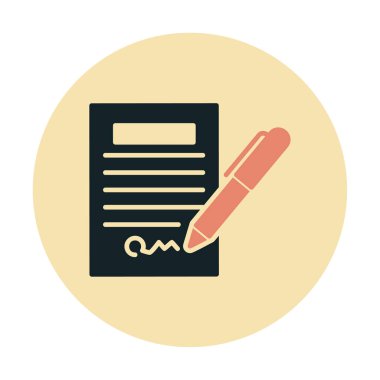 contract icon, vector illustration simple design