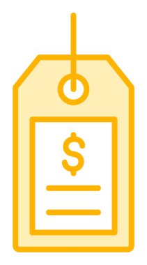 Basit fiyat etiketi simgesi, vektör çizim