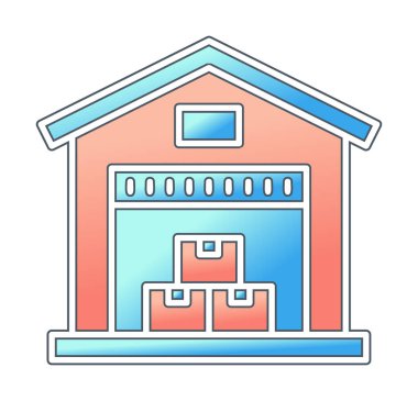 Web için depo vektör simgesinin basit illüstrasyonu