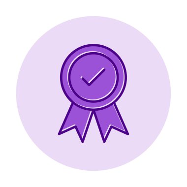 Onaylanmış madalya simgesi, vektör illüstrasyonu.