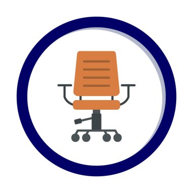 Ofis koltuğu. Web simgesi basit illüstrasyon
