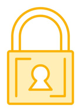 Asma kilit. Web simgesi basit illüstrasyon