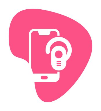 Kulaklık ve akıllı telefon web simgesi, vektör illüstrasyonu