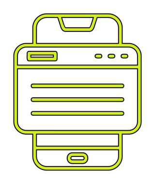 Basit Akıllı Telefon Tarayıcı simgesi, vektör illüstrasyonu