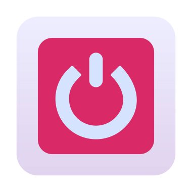 Güç düğmesi simgesi. İnce çizgi çizimi. vektör simgesi beyazda izole edildi