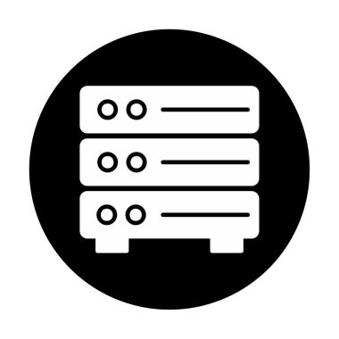 Sunucu simgesi tasarımı, vektör illüstrasyonu                
