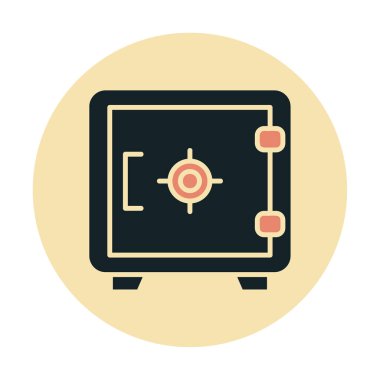 Güvenli simge, loker işareti, vektör illüstrasyonu