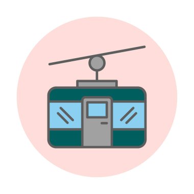 Basit Kablo Araba simgesi, vektör illüstrasyonu