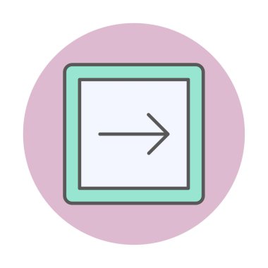 Sağ Ok simgesi, vektör illüstrasyonu basit tasarım