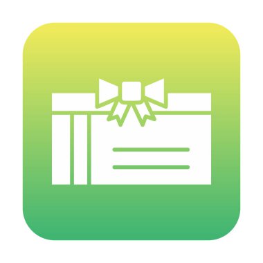 Basit hediye kartı simgesi, vektör illüstrasyonu