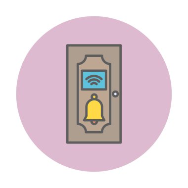 Kapı Zili simgesi vektör illüstrasyonu