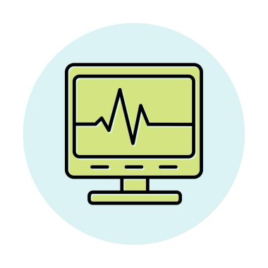 Ecg Okuma simgesi, vektör illüstrasyonu  
