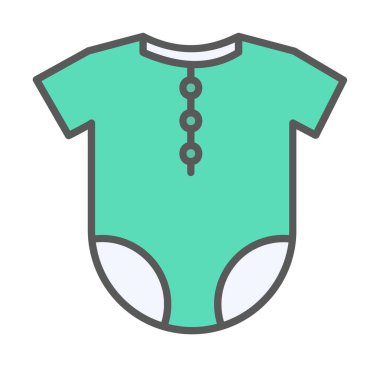 Bebek Kıyafeti Simgesi, Bebek Giysisi, Vektör İllüstrasyonu