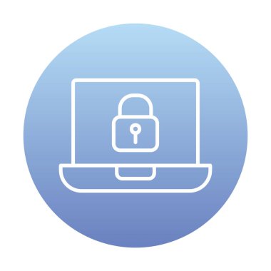 Dizüstü bilgisayar ekranına kilitle. Güvenlik kavramı vektör illüstrasyonu