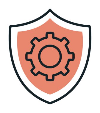 Güvenlik kalkanı simgesi koruma konsepti, vektör illüstrasyonu