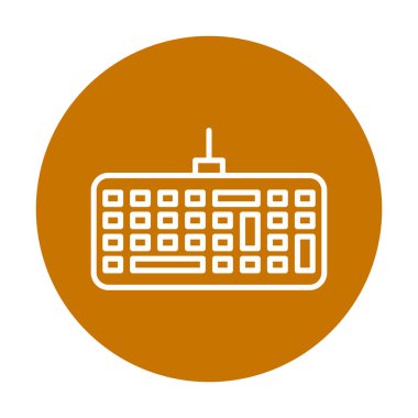 Kablolu klavye simgesinin basit web çizimi