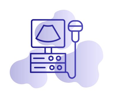 Ultrason Makinesi Web simgesi basit illüstrasyon