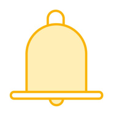 Basit Bildirim Zili simgesi, vektör illüstrasyonu