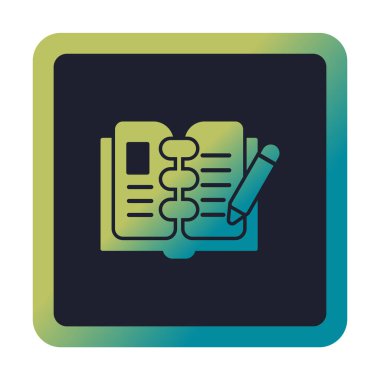 açık kitap ve kalem simgesi, vektör illüstrasyonu 