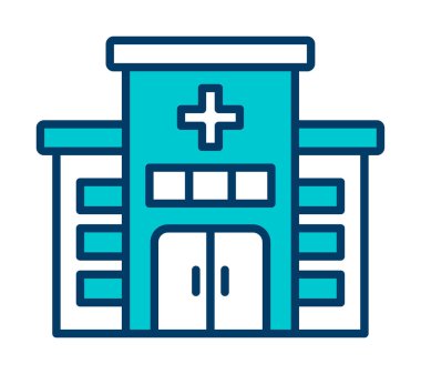 Basit hastane binası düz biçim vektörü