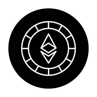 Ethereum Sikke ikonu vektör illüstrasyonu