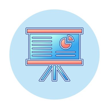 Beyaz arkaplan üzerinde sunum vektörü illüstrasyonunu çalıştır