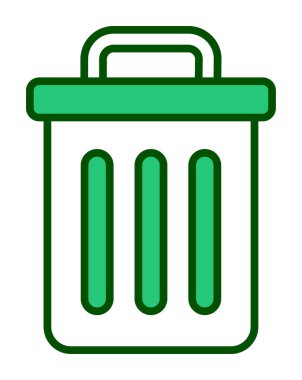 Çöp kutusu web simgesi, vektör illüstrasyonu