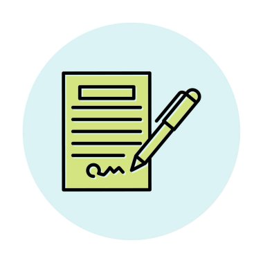 contract icon, vector illustration simple design