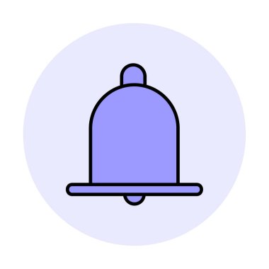 Basit Bildirim Zili simgesi, vektör illüstrasyonu