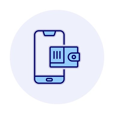 m-cüzdan vektör çizim tasarım ile Smartphone aygıtı
