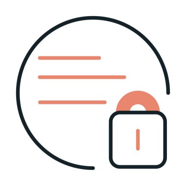 Asma kilit. Web simgesi basit illüstrasyon