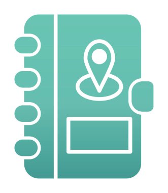 Soyut arkaplan vektöründe adres defteri simgesi izole edildi