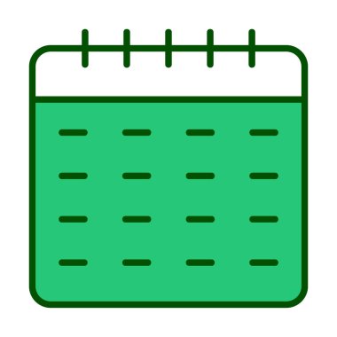 Takvim düzlüğü simgesi, vektör illüstrasyonu 