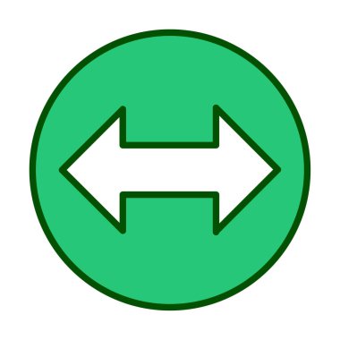 Çift ok sembolü, iki yön, sol, sağ simge, vektör illüstrasyonu